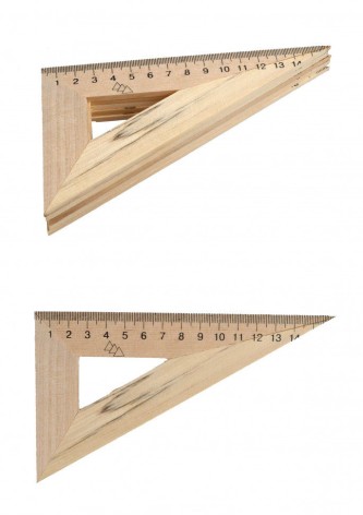 Треугольник деревянный 16 см (60*30*90) 5шт