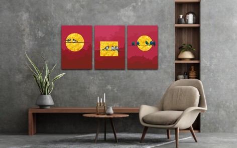 Набор картин с поталью по номерам Riviera Blanca Формы солнца (ITR-051) 3 шт в наборе