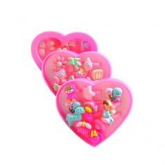 Набір дитячих колечок, 12 штук, серце