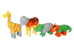 Пазл 3D дитячі магнітні тварини POPULAR Playthings Mix or Match (тигр, крокодил, слон, жираф)