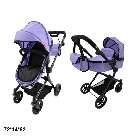 Коляска для куклы 2в1 CARRELLO ALFA 9707 PURPLE с сумкой метал.кор.51*15,5*39,5 