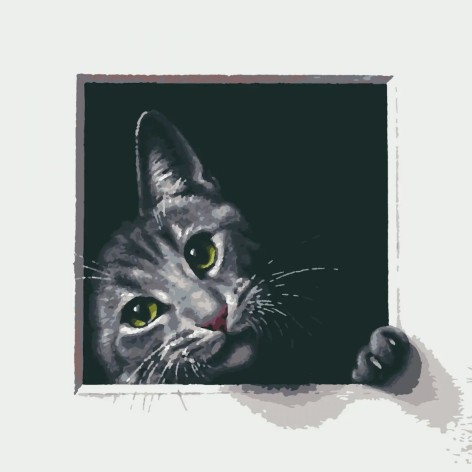 Набор для росписи "Портрет в окошке. Зеленоглазые" (40х40)