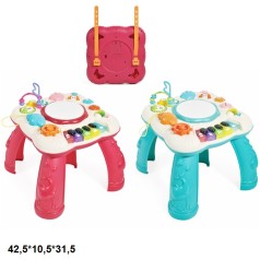 Развивающий столик многофункциональный батарейный музыкальный световой 2 цвета 42,5×10,5×31,5