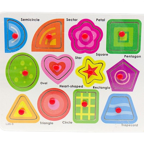 Деревянная игра "Рамка-вкладыш: Геометрические фигуры"