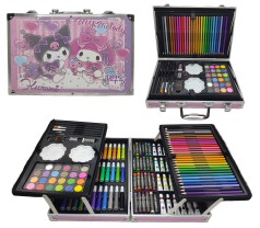 Набір для малюваня 145 предметів Зайчик Kuromi та Melody в алюмнієвій валізі 34,5*23*9см 145-A