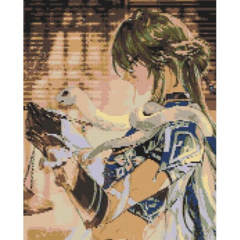 Алмазная мозаика "Аниме. Геншин импакт Бай Чжу" 40х50 см