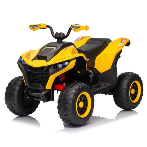 Квадроцикл M 6128EBLR-6(24V) (1шт) р/к 2,4G, 4мот.75W, 1акум.24V7AH, USB, TF, BLUETOOTH, муз., св., шкір.сид. , EVA, жовтий