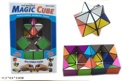 Магічний Кубик кольоровий, 2в1, у коробці 11,2*5,5*3 см