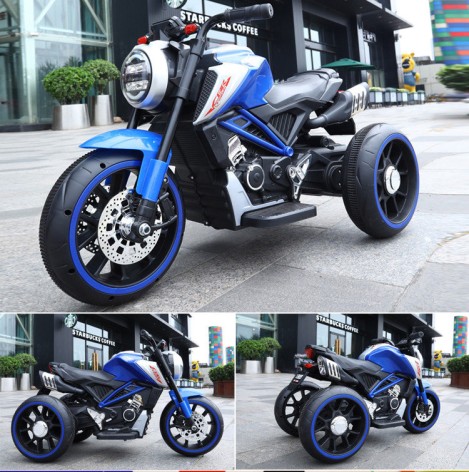 Електромобіль дитячий T-7236 EVA Blue мотоцикл 2*6V4.5AH мотор 2*15W з MP3 102*51*59