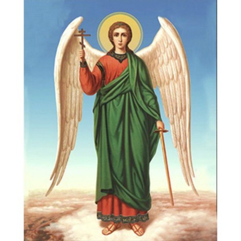 Набор для творчества алмазная картина Икона Ангел Охранник Strateg размером 40х50 см кв (SK86014)