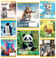 Тетрадь 12 арк.коса линия Твердая ТА53101 Микс 2, 25/600, 8к. цена за 25 шт.