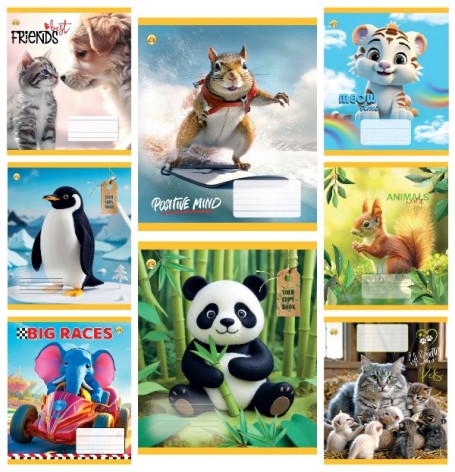 Тетрадь 12 арк.коса линия Твердая ТА53101 Микс 2, 25/600, 8к. цена за 25 шт.