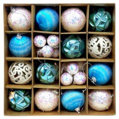 Новорічні ялинкові прикраси MIC 28 штук кульки D=2,5 см та 5 см в коробці