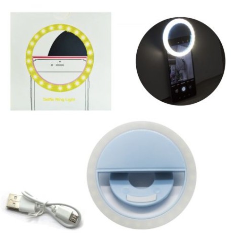 Селфі лампа кругла, блакитна