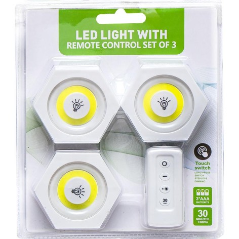 Модульний настінний світильник з пультом 3 шт 1+3-6COB