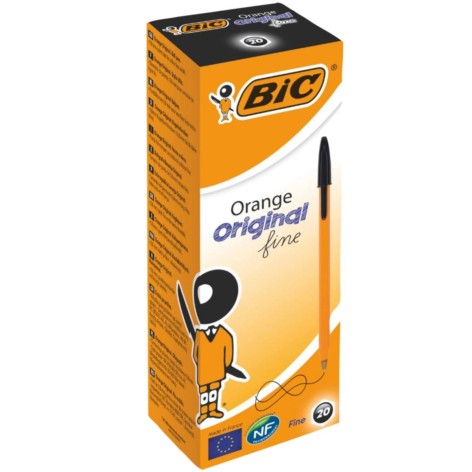 Шариковая ручка BIC Orange Original Fine, Черный, 20 шт.