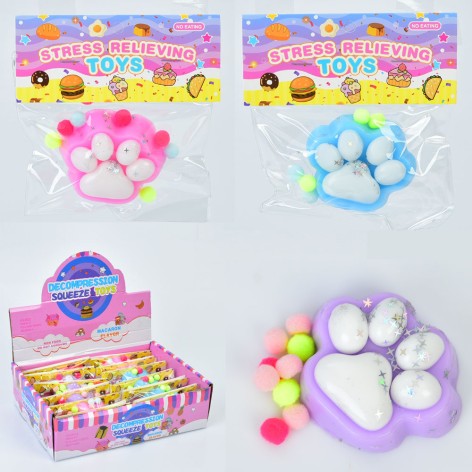 Іграшка таба-лапка, 6см, антистрес, TPR, 3 кольори, у п/е /12/144/12шт в кор. 37,5-20-8см