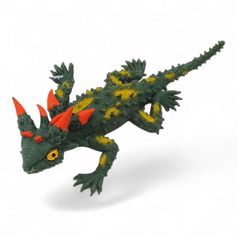 Антистресс-тянучка "Ящерица с рожками", зеленая