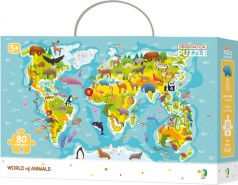 Пазл Карта Мира Животные