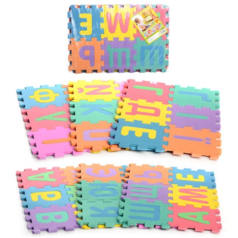 Килимок Мозаїка EVA, абетка(укр.), 36 дет, 16,5-16,5см, 6 частин, кул, 45-31-5см 