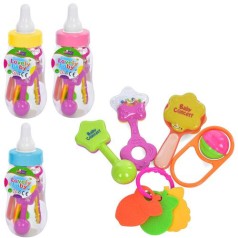 Погремушка 15 шт, от 8 см, 3 цвета, в колбе(бутылка-34,5см), 27-10-10см 
