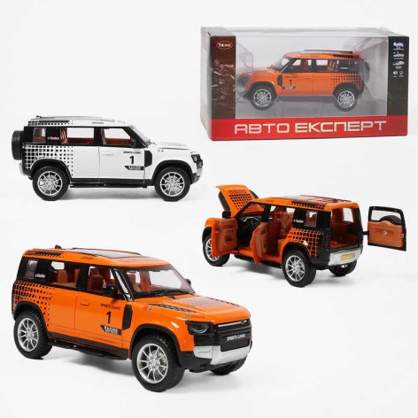 Игрушечный джип Авто Эксперт 2 цвета металлопластик масштаб 1:22 свет звук инерция открываются двери багажник и капот