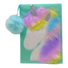 Блокнот хутряний Єдиноріг м*ятний