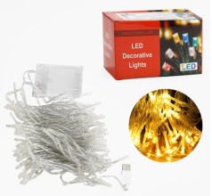 Гирлянда 10.3 метра желтый свет от USB и батареек 1 режим C61479-60Y