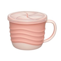 Чашка для питья и снеков 2 в1 Зеленая серия (250 мл.)/NIP розовая