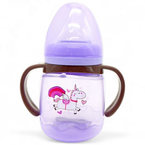 Поїльник-непроливайка Mega Zayka "Бузковий" з силіконовим носиком 180 мл (№0314)