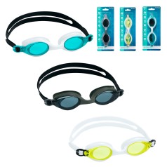 Очки BW для плавания тонированные ударопрочные поликарбонатные линзы с УФ-защитным и противотуманным покрытием, регулируемый силиконовый ремешок, 3 цвета, от 14 лет /24/