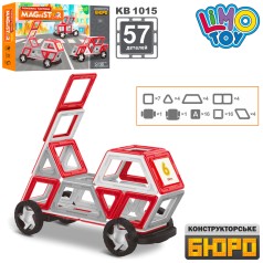 Конструктор магнітний, транспорт, 57 дет., картки (цифри), в кор-ці, 38-26-7,5см. 