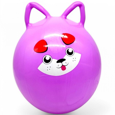 М'яч фітбол "Звірята" з вухами, 45 см (фіолетовий), зображення звірятка трапляється рандомно