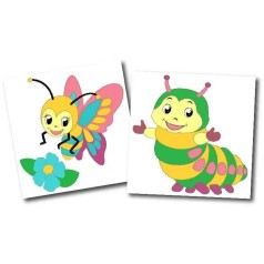 Картини за номерами (набір 2шт) 15*15см Комахи