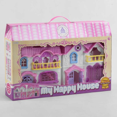 Будиночок іграшковий 2 поверхи, 4 фігурки персонажів, меблі, світло, звук, на батарейках, в коробці