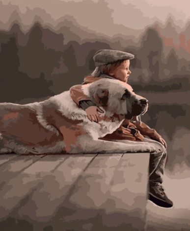 Набір для розпису по номерах Вірність Strateg розміром 40х50 см (HH057)