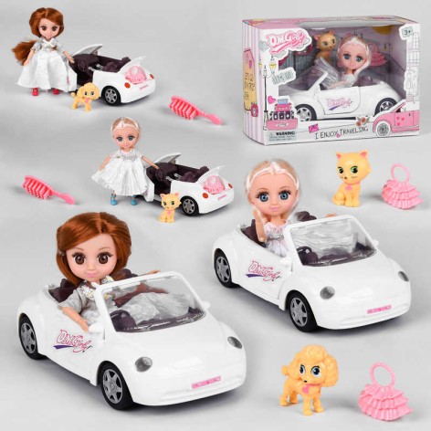 Кукла 2 вида, машина, любимец, аксессуары, в кор. /36-2/
