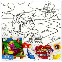 Розмальовка за номерами Поні у навушниках