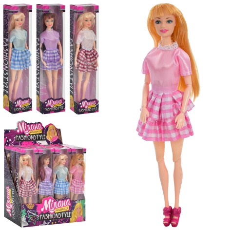Кукла шарнирная, 29см, 12шт(4вида) в дисплее, 33-33-14,5см 