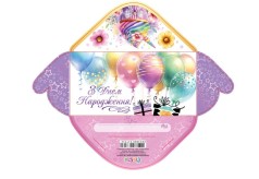 Конверт для грошей КВ25-171 З днем народження, ціна за 10 шт. //