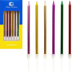 Набір свічок для торта 6шт кольорові (WK-1101)