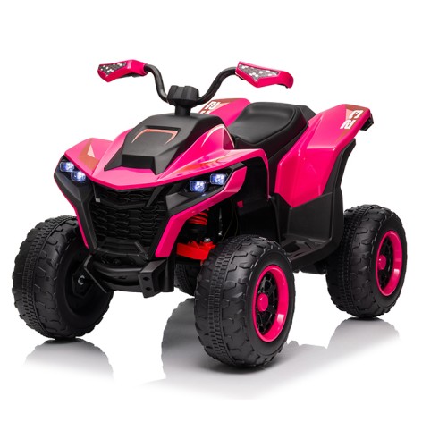 Квадроцикл M 6128EBLR-8(24V) (1шт) р/к 2,4G, 4мот.75W, 1акум.24V7AH, USB, TF, BLUETOOTH, муз., св., шкір.сид. , EVA, рожевий