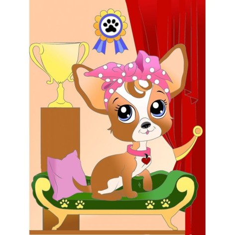 Розпис по полотну "Домашня улюблениця"