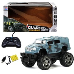 Джип на радиоуправлении серый на батарейках, свет, 27 Мhz, USB-кабель