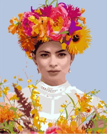 Набор для росписи по номерам Девушка в веночке Strateg размером 40х50 см (GS224)