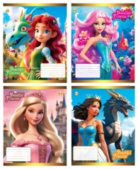 Тетрадь 12 арк.коса линия Твердая ТА53104 Принцессы, 25/600, 4к. цена за 25 шт.