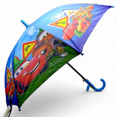 Парасолька дитяча "Тачки", блакитна (70 см, d=80 см), вигляд 3