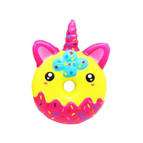 Сквиш Пончик Единорог малиновый