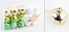 УЦЕНКА 50% Новорічні прикраси 15 штук, кульки, D = 5 см, в слюді  