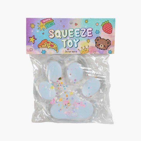 Игра антистресс прозрачная “Лапка” большая,  14*14*2 см, в п/е 